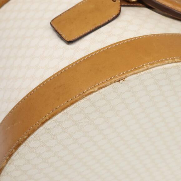 CELINE Macadam Canvas Hat Case Trunk Pvc Leather White - Picture 15 of 16